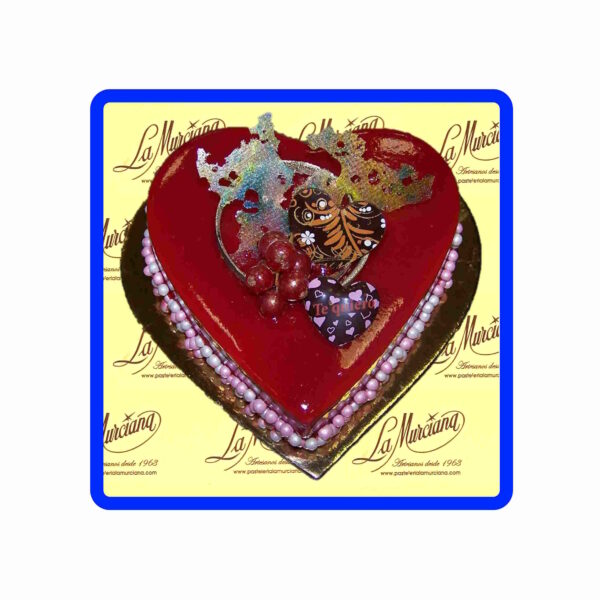Tarta corazón Mouse fresa