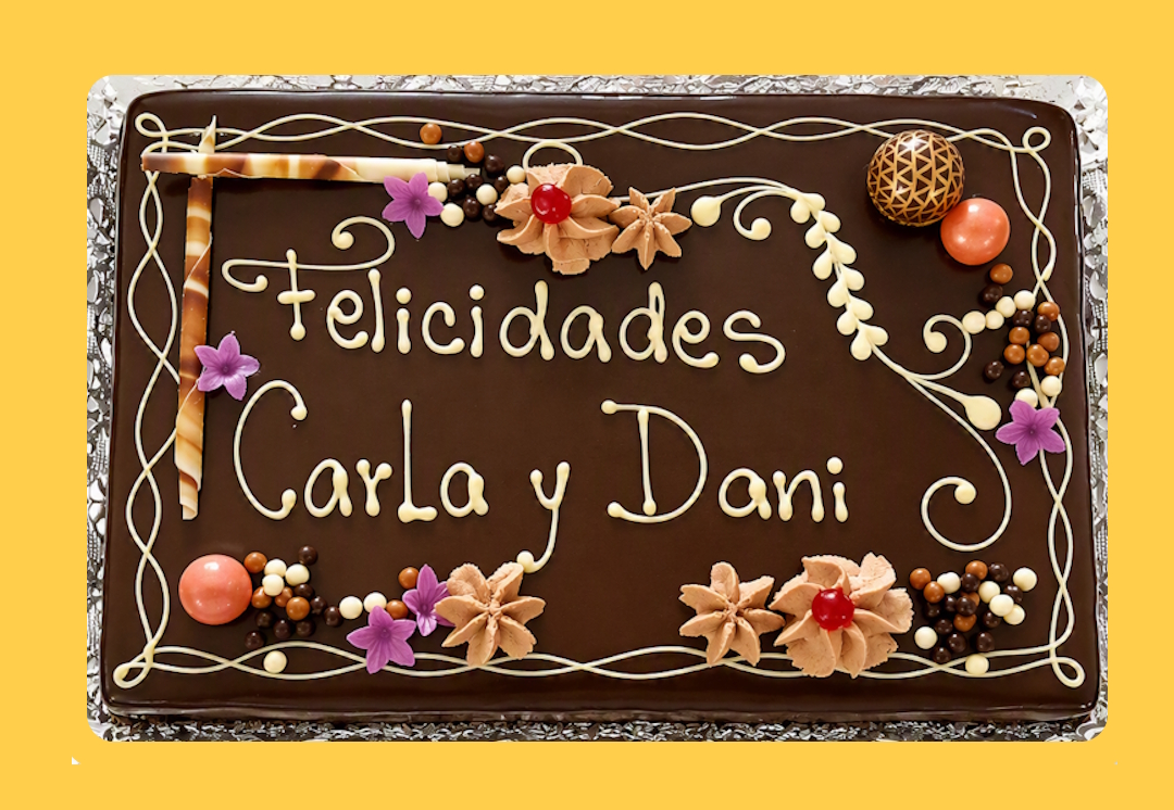 Carla and Dani’s rectangular chocolate cake